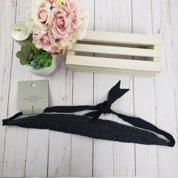 Zara Accessories - Zara Black Braided Wicker Ratan Headband Head Wrap